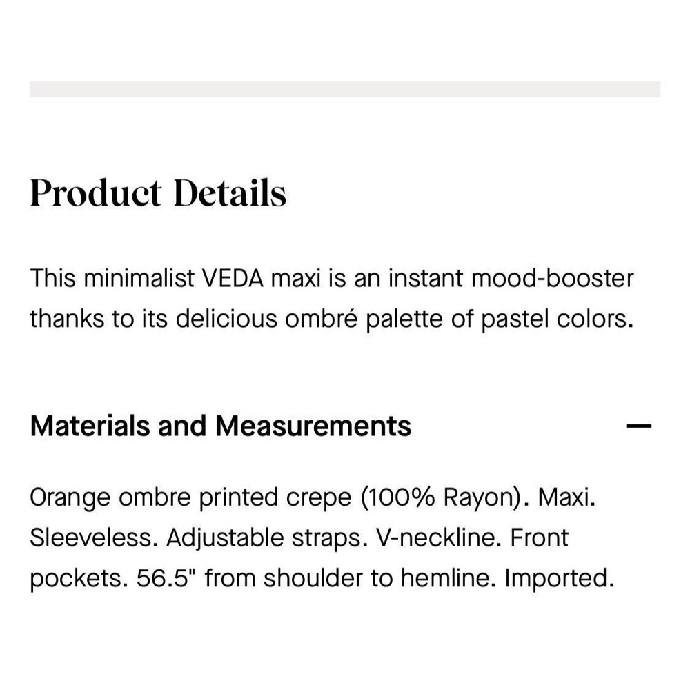 VEDA fiesta Sunset Ombré Maxi Dress Size Small - Picture 6 of 15